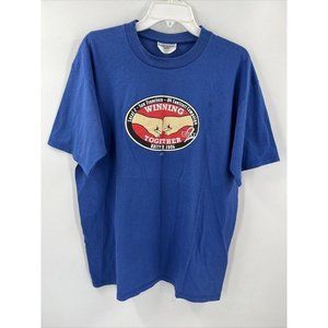 Vtg Local 2 Hospitality Workers Mens L Navy Union Brotherhood T Shirt USA EUC